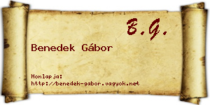 Benedek Gábor névjegykártya